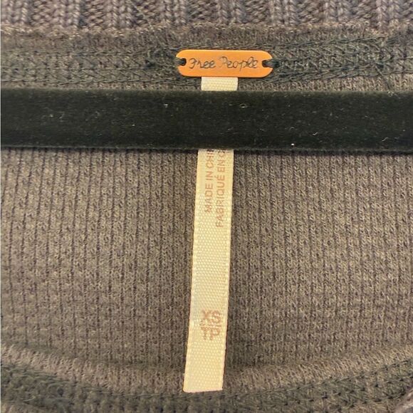 FREE PEOPLE  Fairground Thermal Top Washed Black Gray Women’s Size XS - Picture 6 of 7
